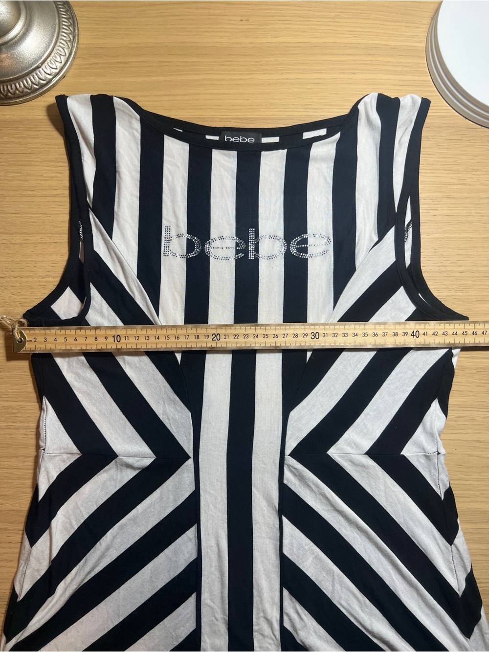 Rare XL bebe archival Y2K rhinestone longline top - Picture 6 of 8